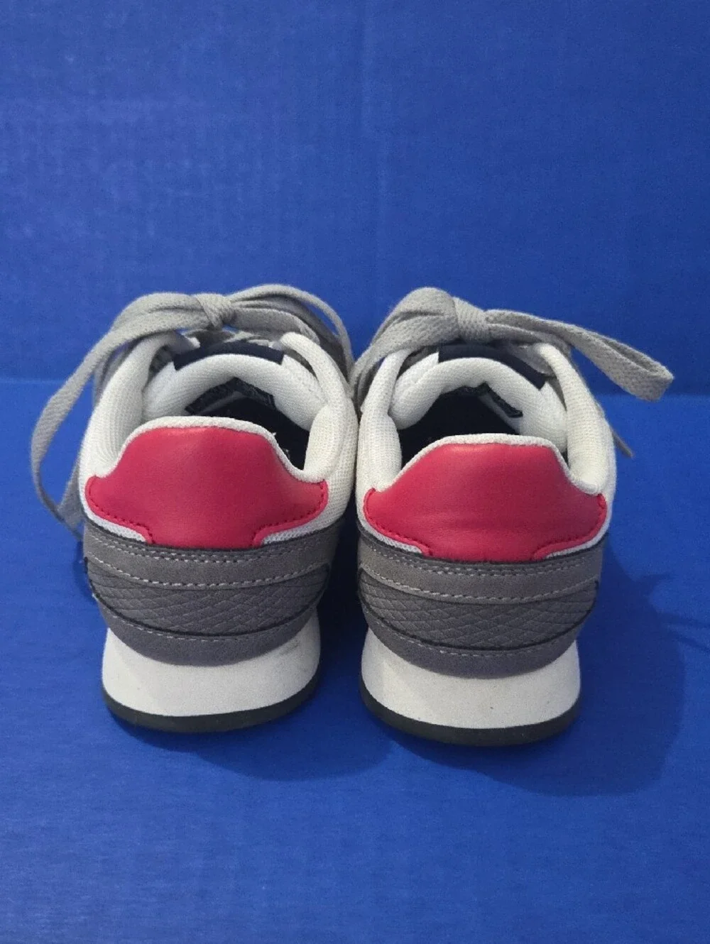 Nautica Gray, White & Red Retro Runner Sneakers